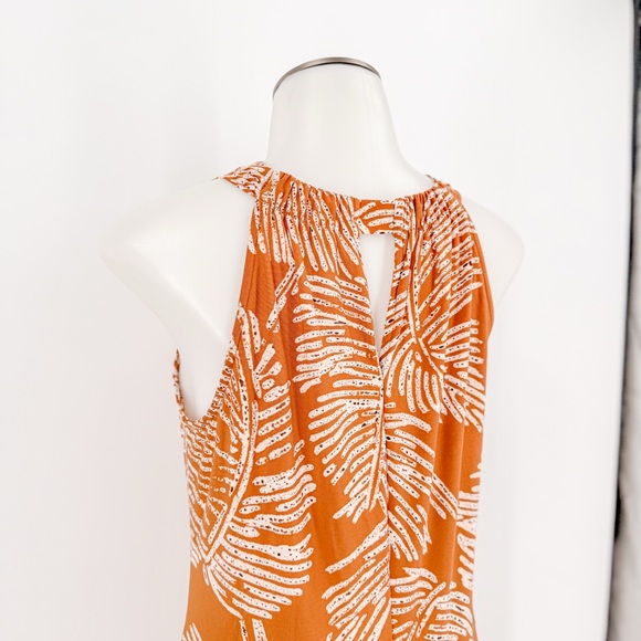 Anne Klein Terracotta Orange and White Patterned Maxi Dress - Picture 6 of 7